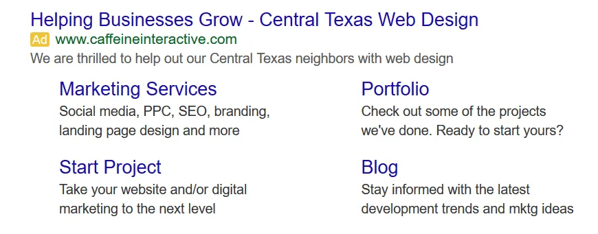 sitelink ad extensions