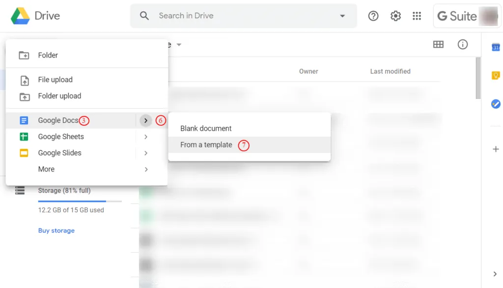 Google Drive Add Template