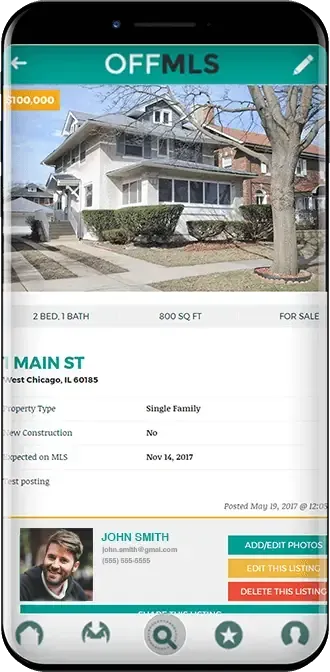 offMLS Real Estate App: The Solution, mobile view 2