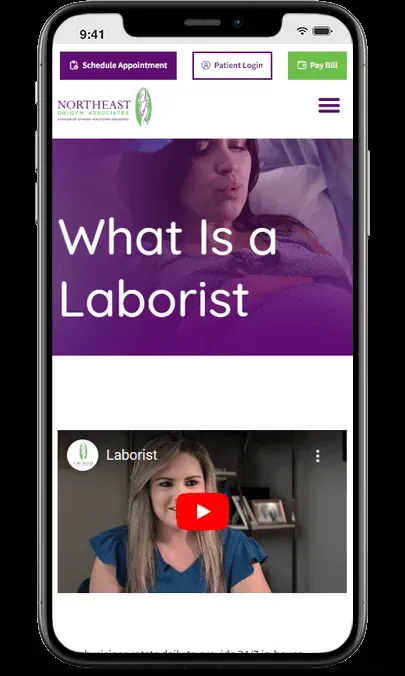 Northeast OB/GYN Associates: The Solution, mobile view 2